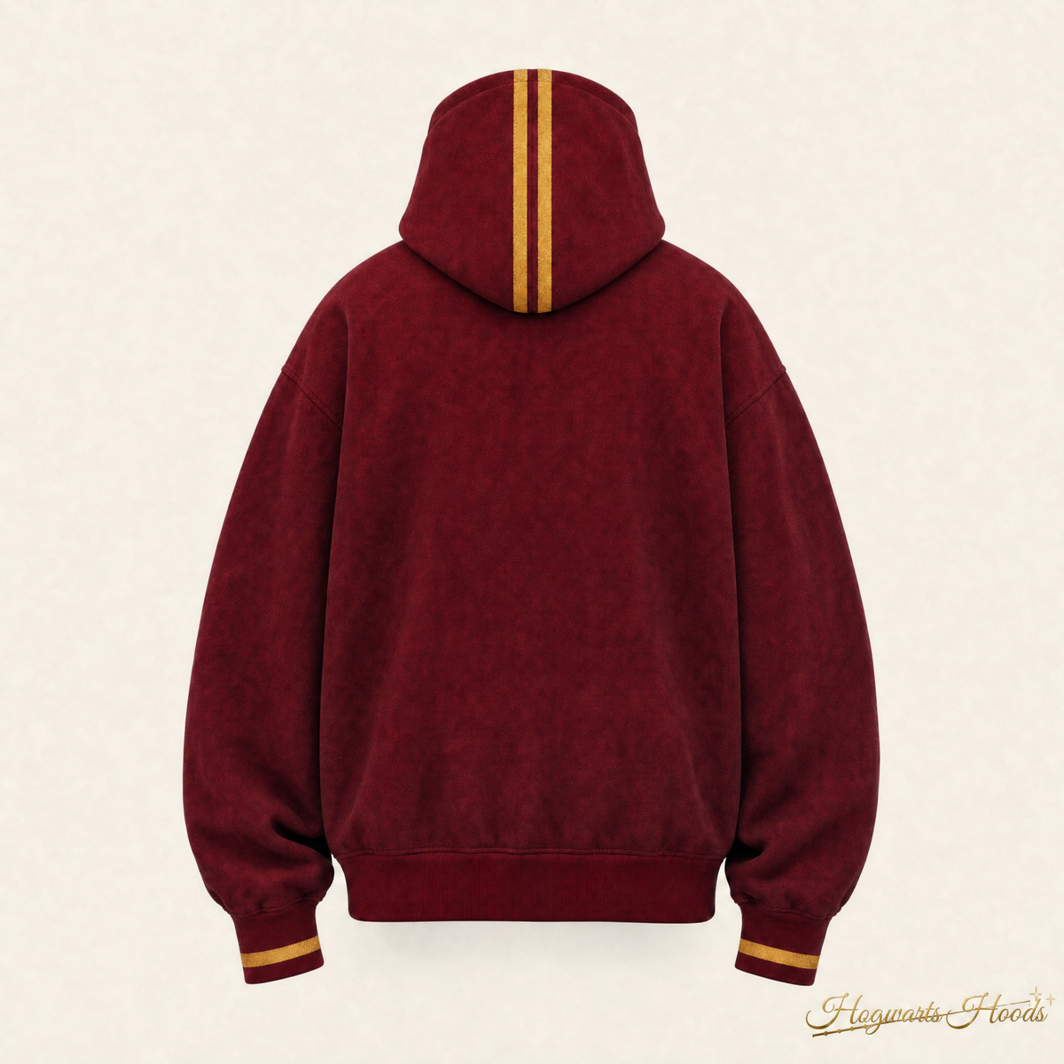 Gryffindor House Hoodie — back, hood stripes