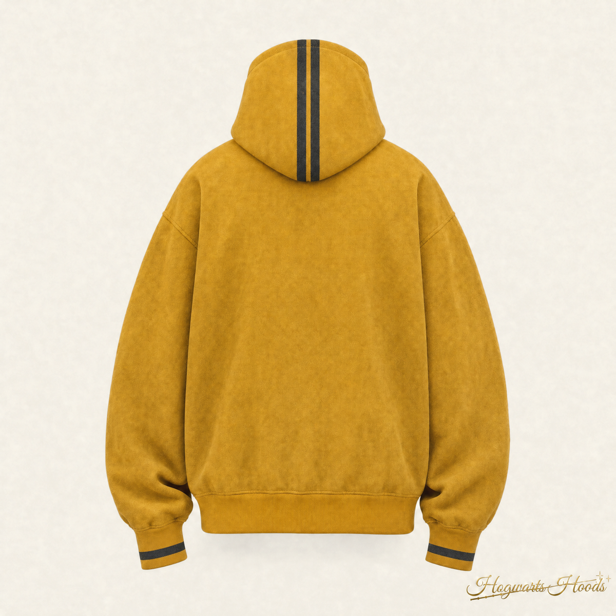 Hufflepuff House Hoodie — back, hood stripes