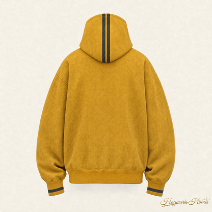 Hufflepuff House Hoodie — back, hood stripes